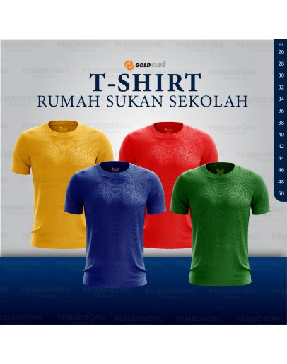 GOLD CLUB Short Sleeve Plain Microfiber T-shirt Rumah Sukan/ Baju Sukan Warna Sekolah Lengan Pendek/ Quick Dry