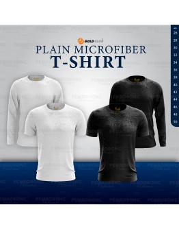GOLD CLUB Long Sleeve Plain Microfiber T-shirt BLACK & WHITE
