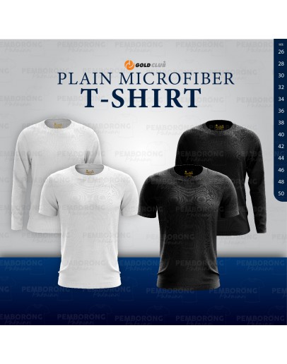 GOLD CLUB Long Sleeve Plain Microfiber T-shirt BLACK & WHITE
