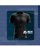 GOLD CLUB Long Sleeve Plain Microfiber T-shirt BLACK & WHITE