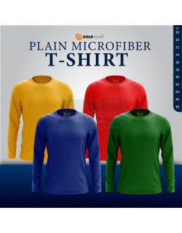 GOLD CLUB Long Sleeve Plain Microfiber T-shirt Rumah Sukan Quick Dry