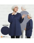 GOLD CLUB Jersey Muslimah Plain Bercorak/ Jersi Sukan Muslimah / Baju Muslimah V Neck Sport 