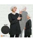 GOLD CLUB Jersey Muslimah Plain Bercorak/ Jersi Sukan Muslimah / Baju Muslimah V Neck Sport 