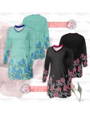 GOLD CLUB Jersey Muslimah Plus Size/ Baju Jersi Muslimah Corak Bunga/ T-shirt Muslimah M-7XL/ Full Printing Jersey Part 1