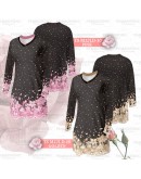 GOLD CLUB Jersey Muslimah Plus Size/ Baju Jersi Muslimah Corak Bunga/ T-shirt Muslimah M-7XL/ Full Printing Jersey Part 3