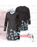 GOLD CLUB Jersey Muslimah Plus Size/ Baju Jersi Muslimah Corak Bunga/ T-shirt Muslimah M-7XL/ Full Printing Jersey Part 3