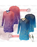 GOLD CLUB Jersey Muslimah Plus Size/ Baju Jersi Muslimah Corak Bunga/ T-shirt Muslimah M-7XL/ Full Printing Jersey Part 2