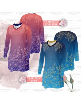 GOLD CLUB Jersey Muslimah Plus Size/ Baju Jersi Muslimah Corak Bunga/ T-shirt Muslimah M-7XL/ Full Printing Jersey Part 2