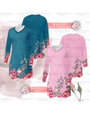 GOLD CLUB Jersey Muslimah Plus Size/ Baju Jersi Muslimah Corak Bunga/ T-shirt Muslimah M-7XL/ Full Printing Jersey Part 2