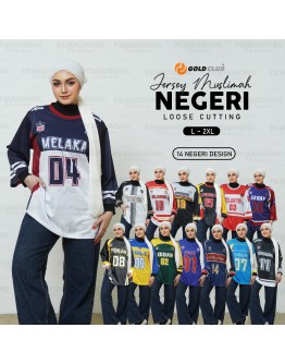 GOLD CLUB Oversize Jersey Muslimah Negeri Malaysia/ Jersi Muslimah Sukan Limited Edition