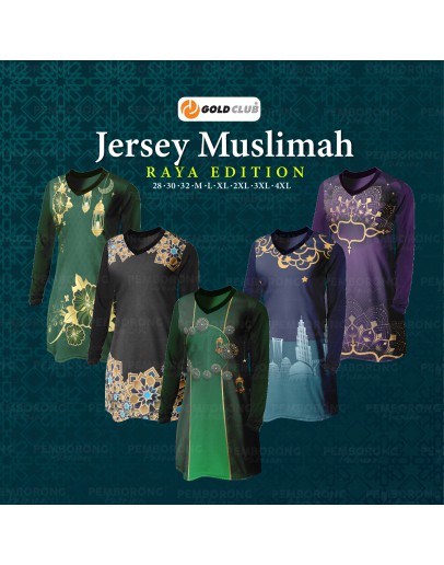 GOLD CLUB Jersi Muslimah Edisi Raya Aidilfitri Dewasa & Kanak-Kanak/ Jersey Muslimah Raya Edition/ Baju Raya