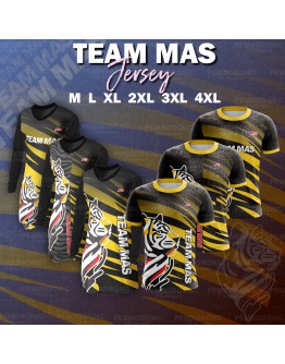Jersey Muslimah Team MAS Round Neck/ Sport Jersi Malaysia