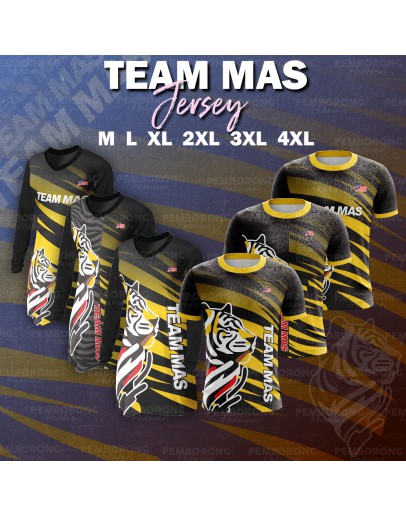 Jersey Muslimah Team MAS Round Neck/ Sport Jersi Malaysia