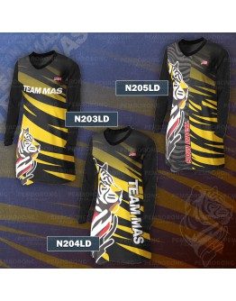 Jersey Muslimah Team MAS Round Neck/ Sport Jersi Malaysia