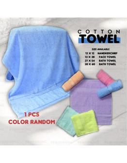 Cotton Towel/ Tuala Mandi/ Face Towel/ Bath Towel/ Handkerchief #TW 3012/3013/3015/3016