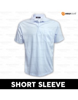 GOLD CLUB T-shirt Cotton Lengan Pendek & Panjang Putih/  Collar Cotton T-shirt/ Plain T-shirt