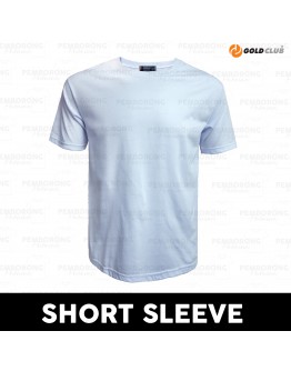 GOLD CLUB T-shirt Cotton Lengan Pendek Putih/ White Round Neck T-shirt/ Plain T-shirt