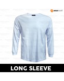 GOLD CLUB T-shirt Cotton Lengan Panjang Putih/ White Round Neck T-shirt/ Plain T-shirt